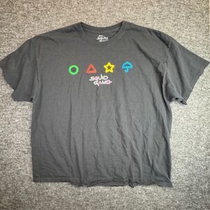 Netflix Squid Game Graphic T-Shirt Mens 3XL Black Cotton Short Sleeve Tee